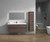SLIM 60" SINGLE SINK RUST OAK WALL MOUNTED VANITY WITH REINFORCED ACRYLIC SINKS