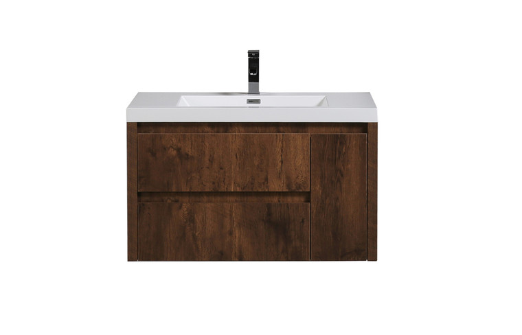 JADE 36"  ROSEWOOD MOUNTED MODERN BATHROOM VANITY WITH ACRYLIC SINK