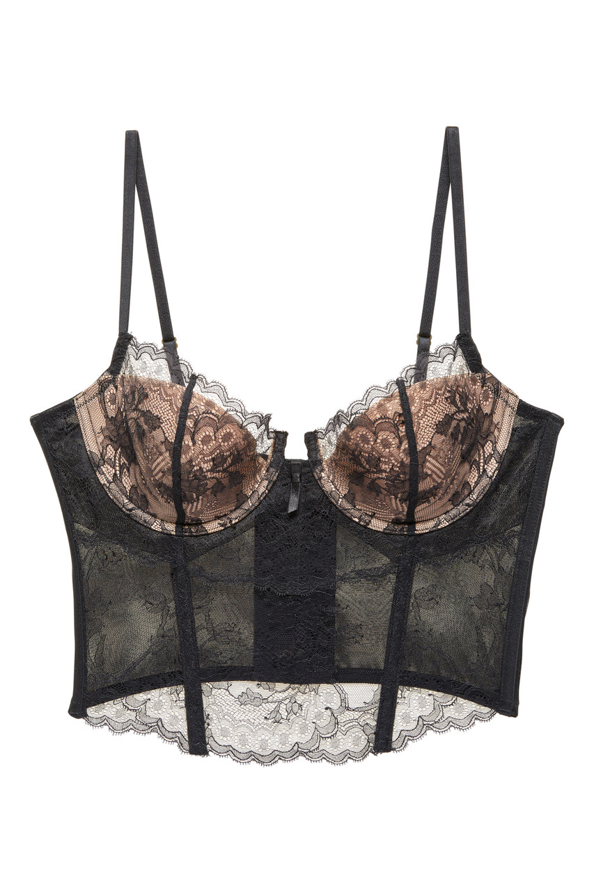 Victoria Black Chantilly Lace Bustier: Elegance Meets Modernity