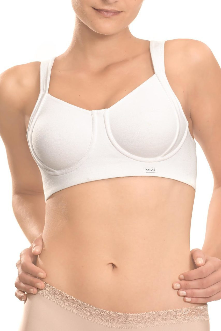 NEW + NWT Natori Sport WHITE Underwire Sports Bra 36D 7234439 Cotton  Retired HTF