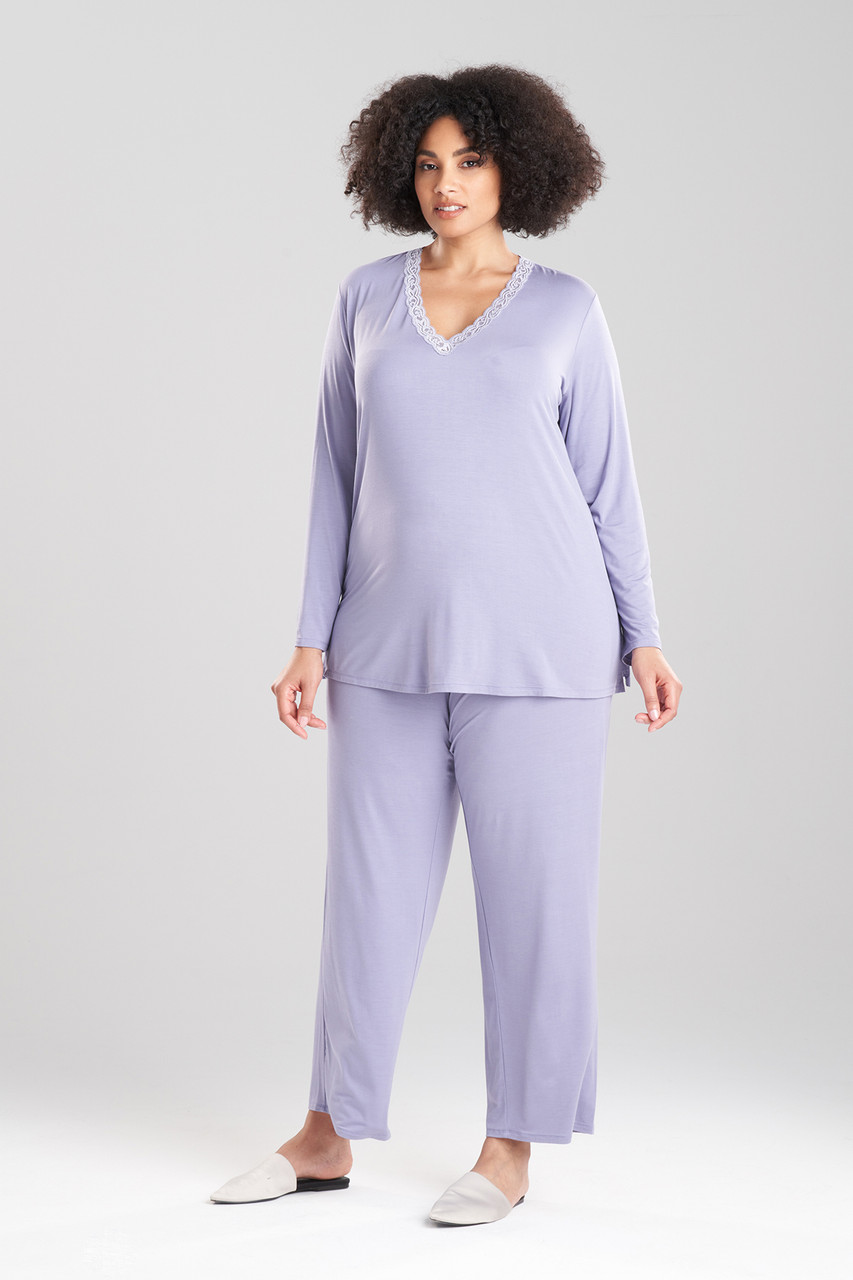 Natori Kuma Notch Pajamas, Women's, Purple, Size 1x | Sleep & Loungewear