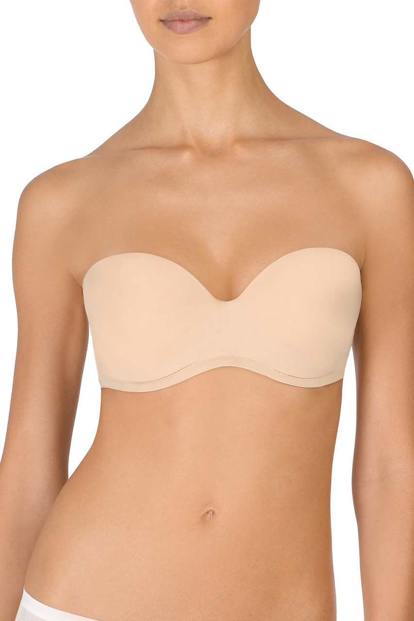 FINE LINES Intimates Beige Plunge Neckline Molded Cups Medium Coverage Side  Boning Strapless Bra 36C 