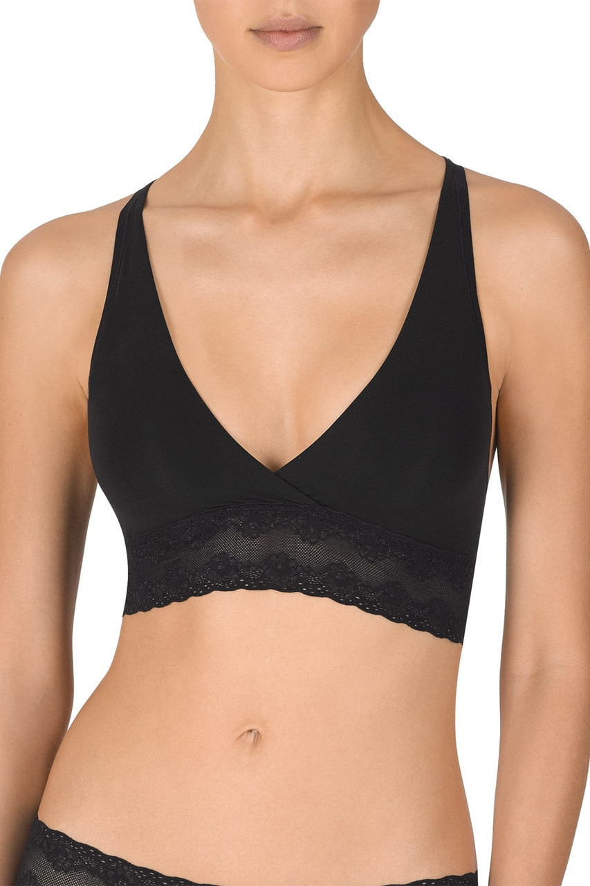 New Women's NATORI 755245 Black Dynamic Racerback Wireless Sports Bra Size  S 