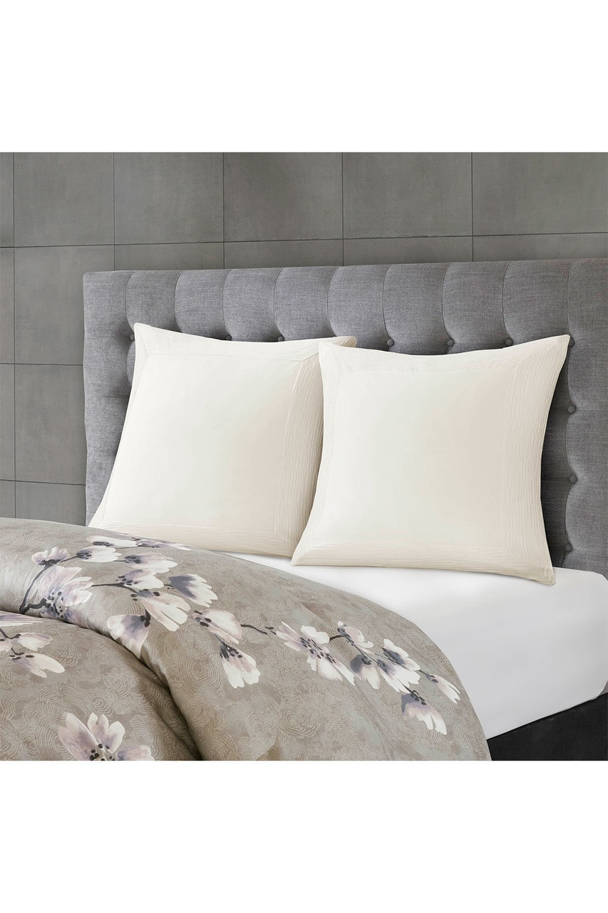Geo Blossom Duvet Cover And Pillowcase Set Grey King