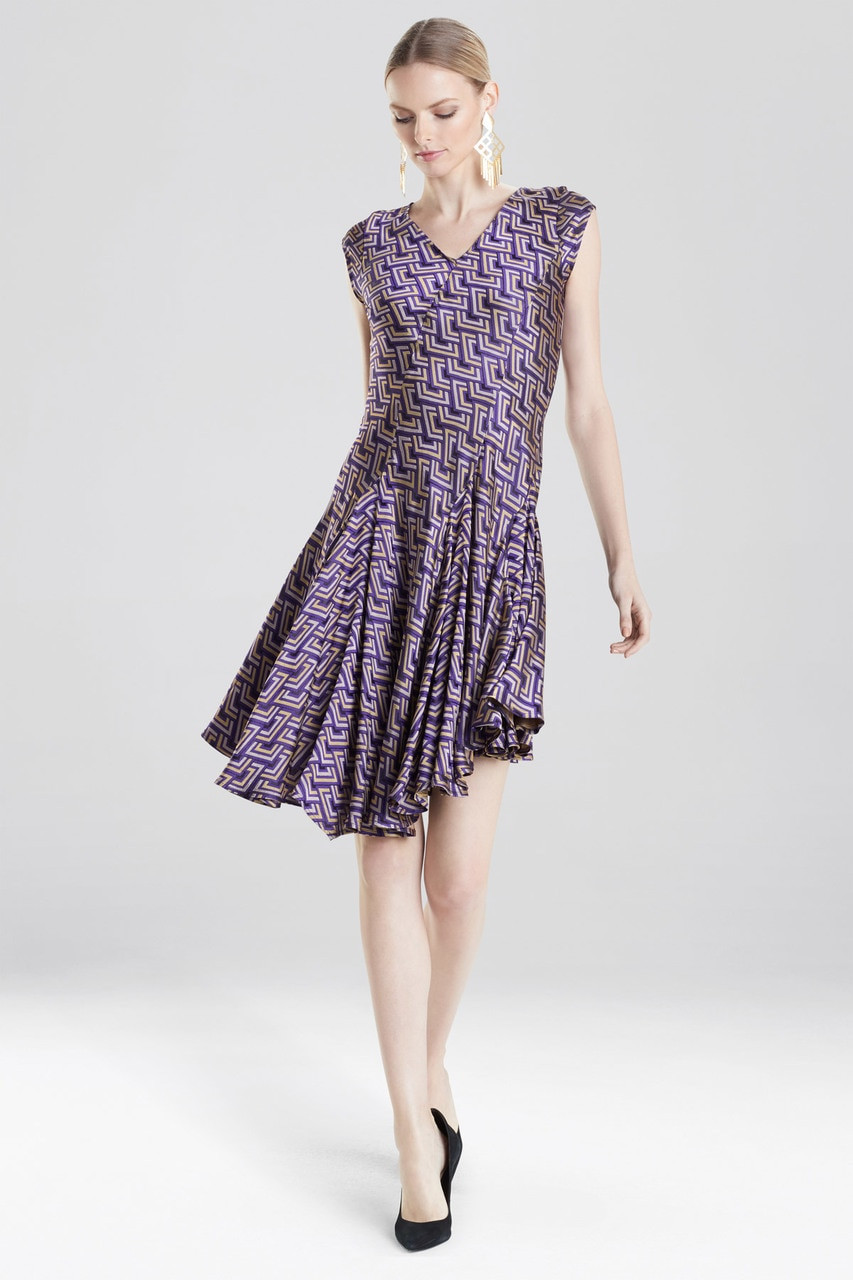 purple jacquard dress