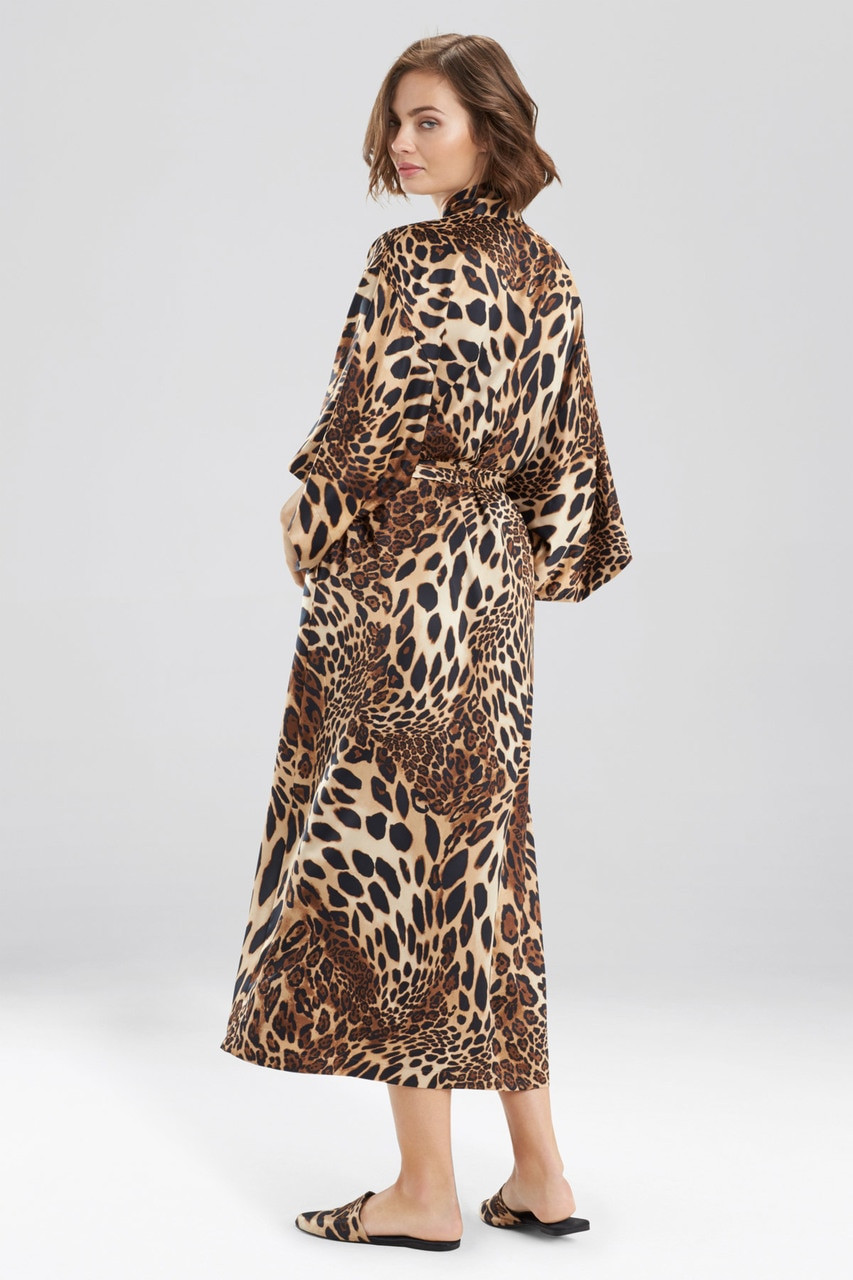 Leopard print store silk dressing gown