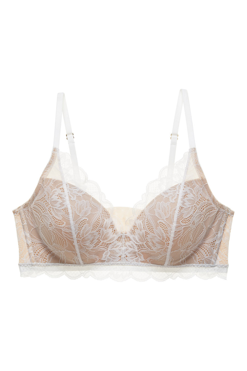 Natori Simply Lace Contour Plunge Underwire Bra in White