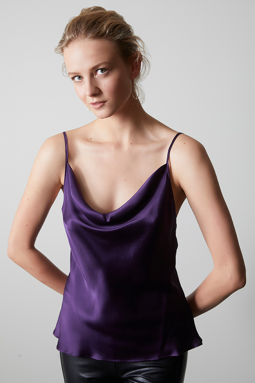 Purple Bind Silk Camisole – The Social Outfit