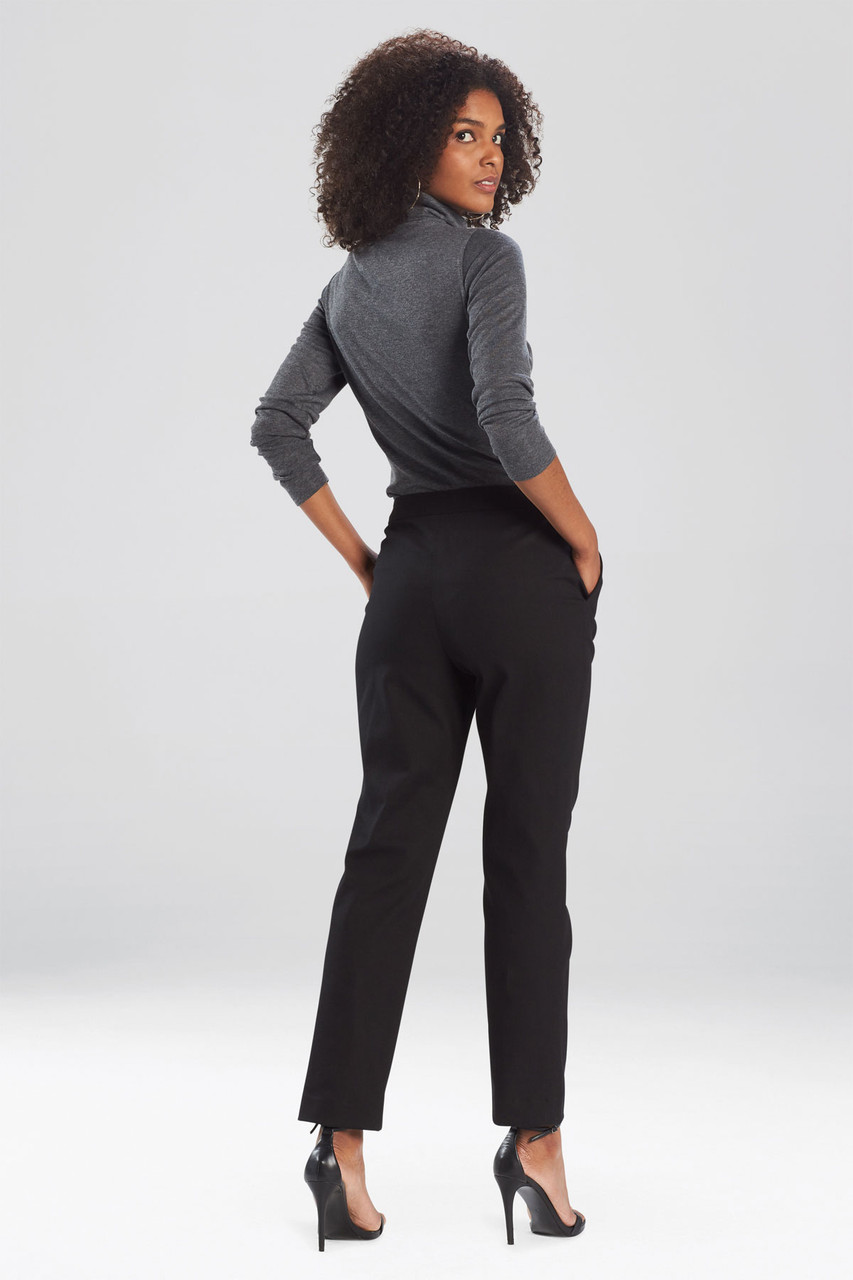 Stretch Cotton Twill Pants - Women - Black
