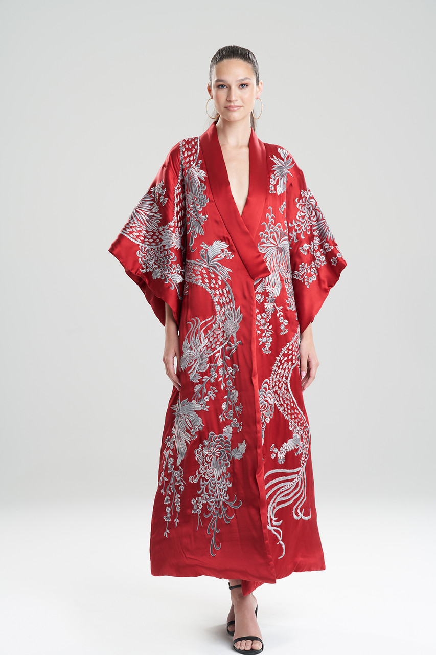 Dragon Embroidery Silk Robe - Natori
