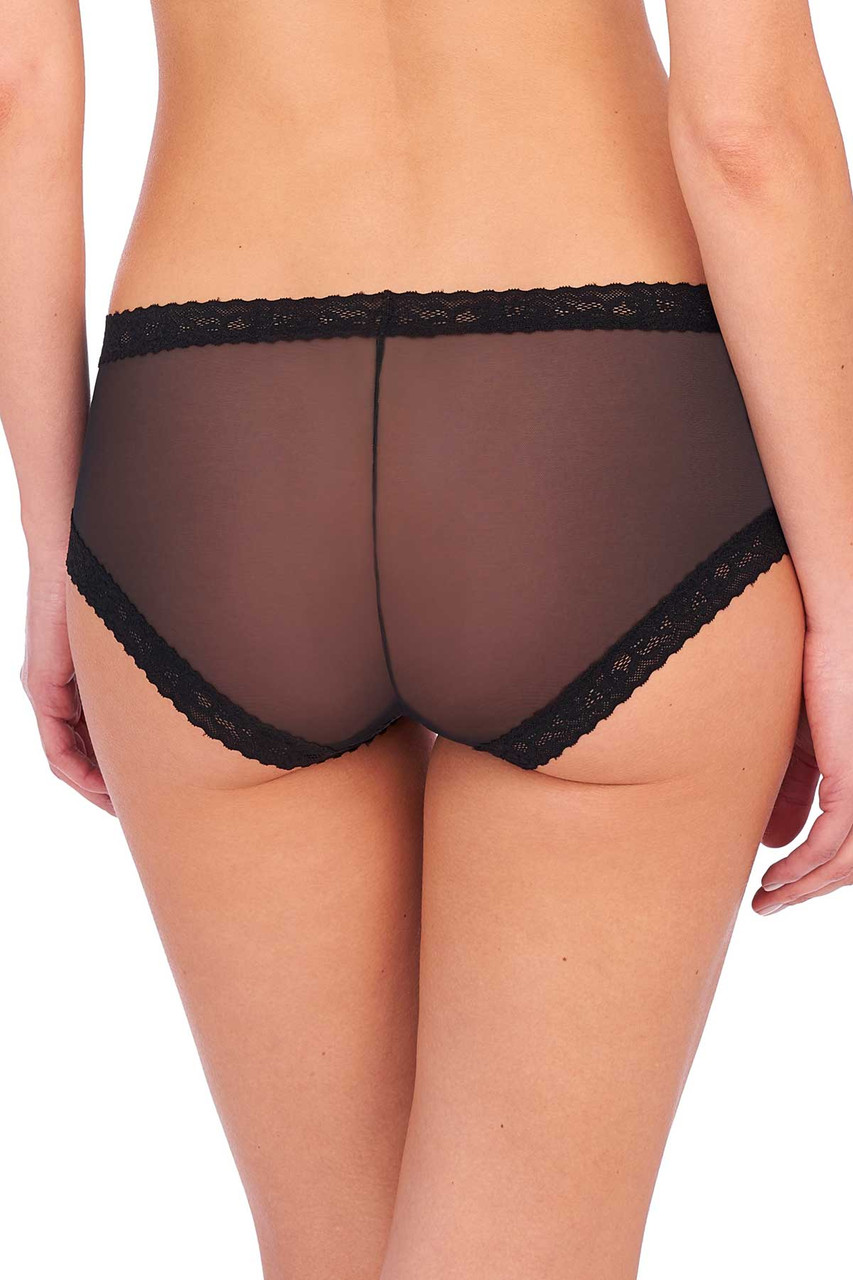 Gilligan & Omalley G String Panty XL Black Floral Lace Sexy Thong Ebony  Lingerie