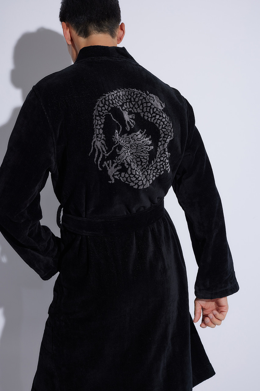 している卸問屋 ナトリ Natori Mens Araw Terry Cloth Dragon Jacquard