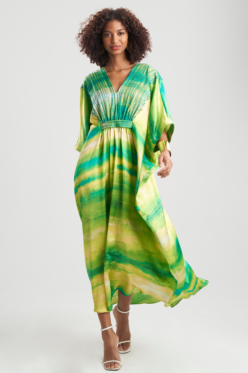 Yoriko Embroidery Silk Caftan