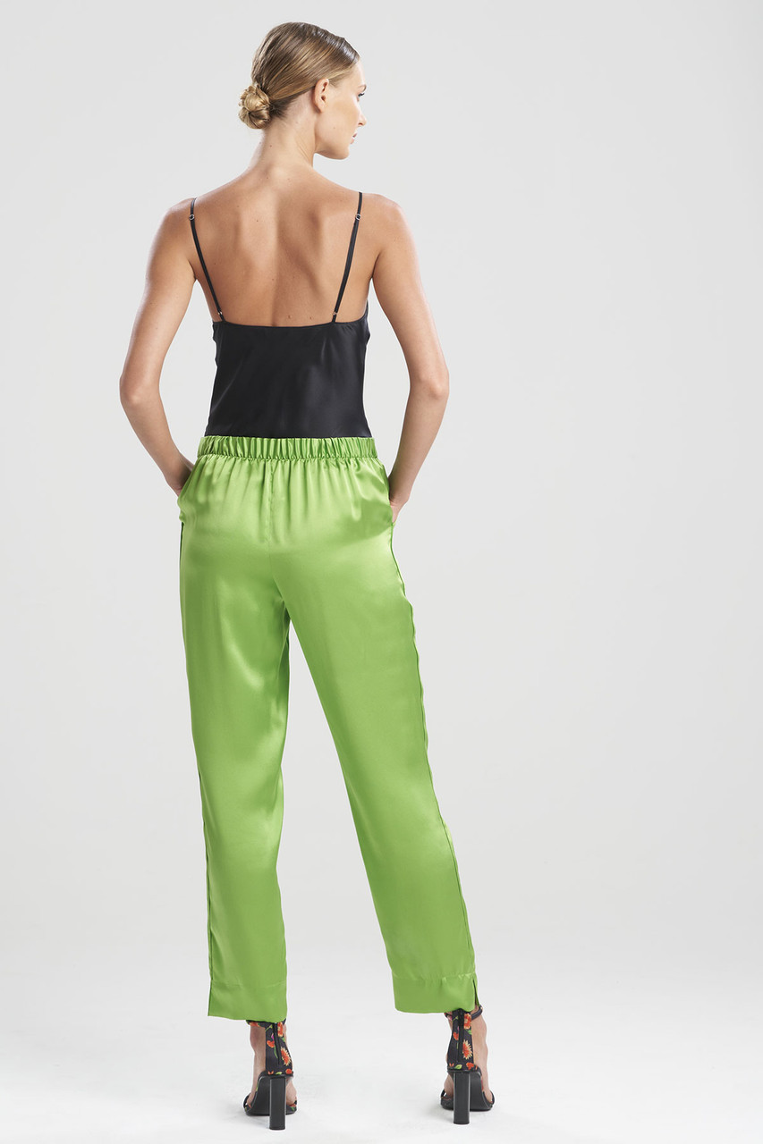 Zara, Pants & Jumpsuits, Zara Greensatin Wide Leg Trousers Size Xs