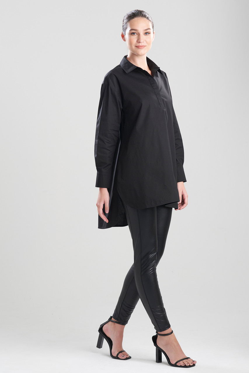 Cotton Poplin Oversized Half Placket Shirt