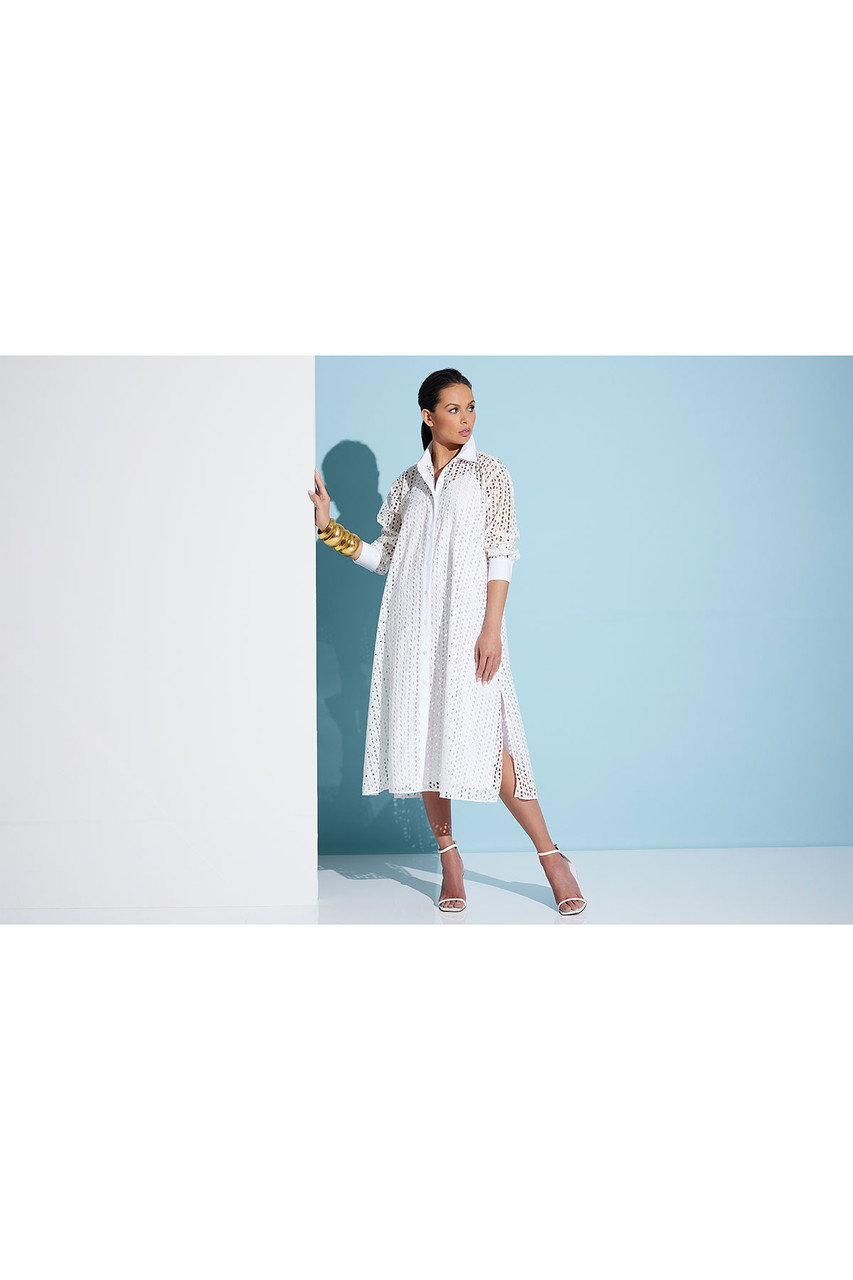 Buy Cotton Eyelet Oversized Shirtdress Online