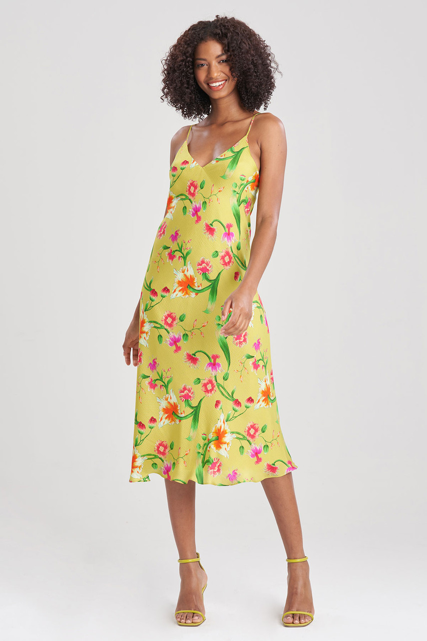 Chartreuse hot sale slip dress