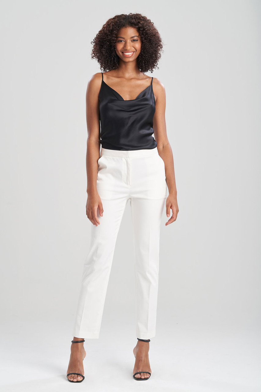 Brunello Cucinelli - White Satin Pleated Extreme High-Waist Pant