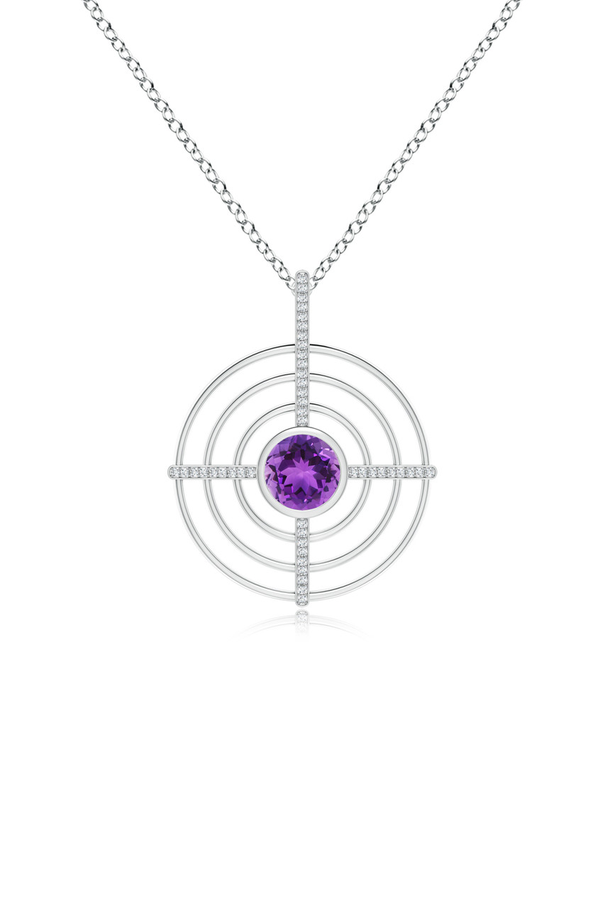 TIVOL 18k White Gold and Amethyst Solitaire Necklace - AMETHYST NECK SJ2291