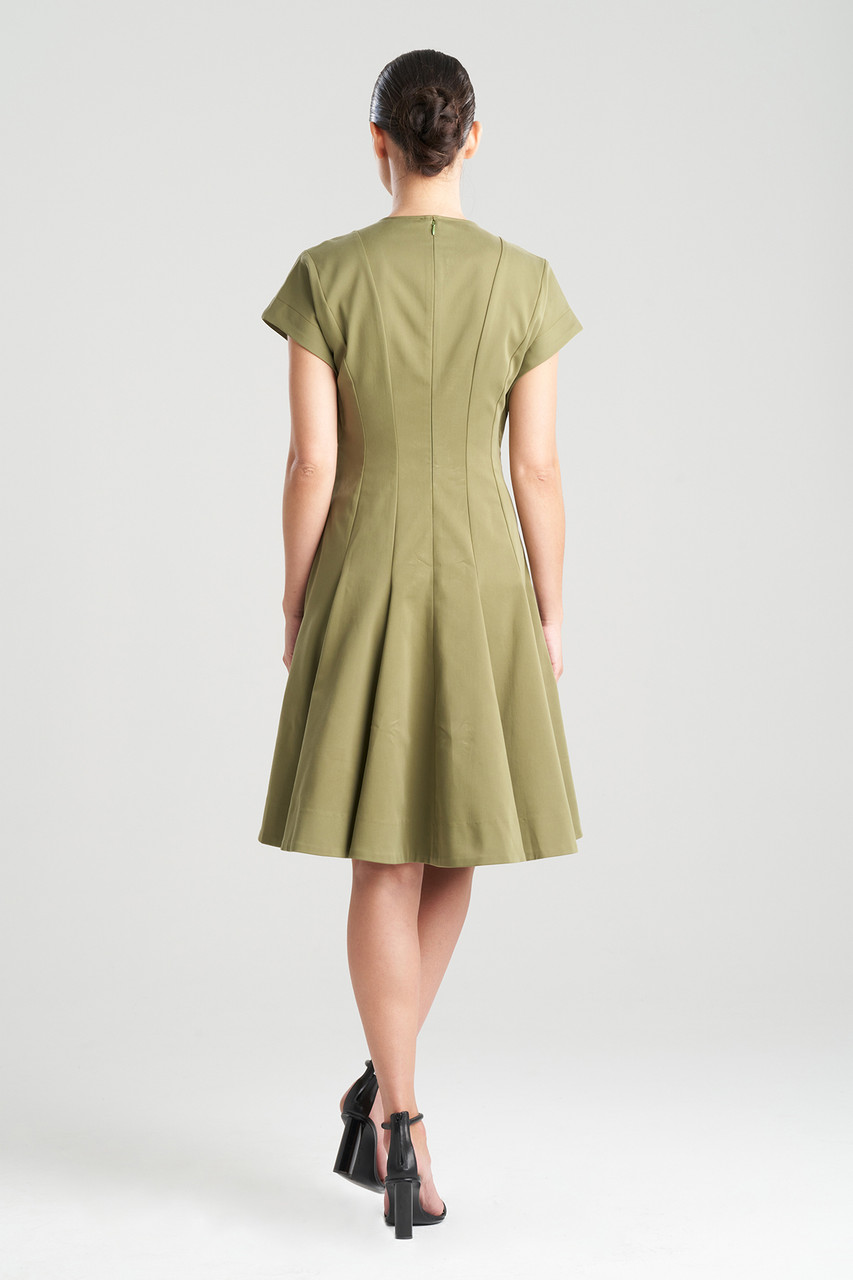 Cotton Sateen Fit & Flare Dress