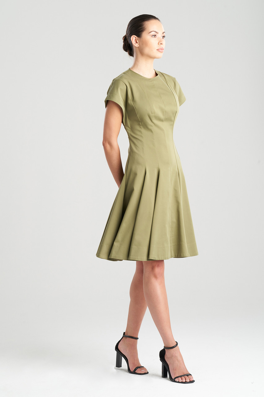 Cotton Sateen Fit & Flare Dress