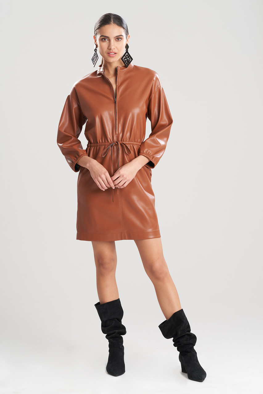 Buy Vegan Luxe Leather Blouson Dress and Dresses - Shop Natori Online