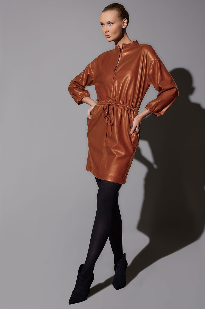 Buy Vegan Luxe Leather Blouson Dress and Dresses - Shop Natori Online