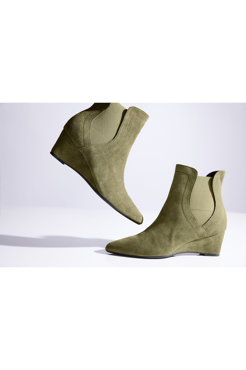 Gray suede wedge on sale booties