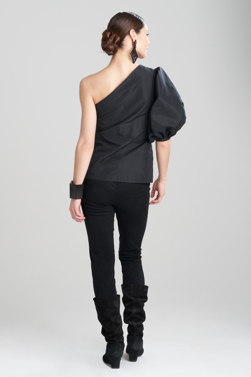 Buy Taffeta One Shoulder Balloon Sleeve Top and Top & Shirts