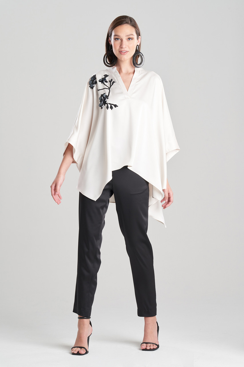 pantoffel Dusver sessie Buy Luxe Charmeuse Beaded Poncho Top and Embroidered - Shop Natori Online