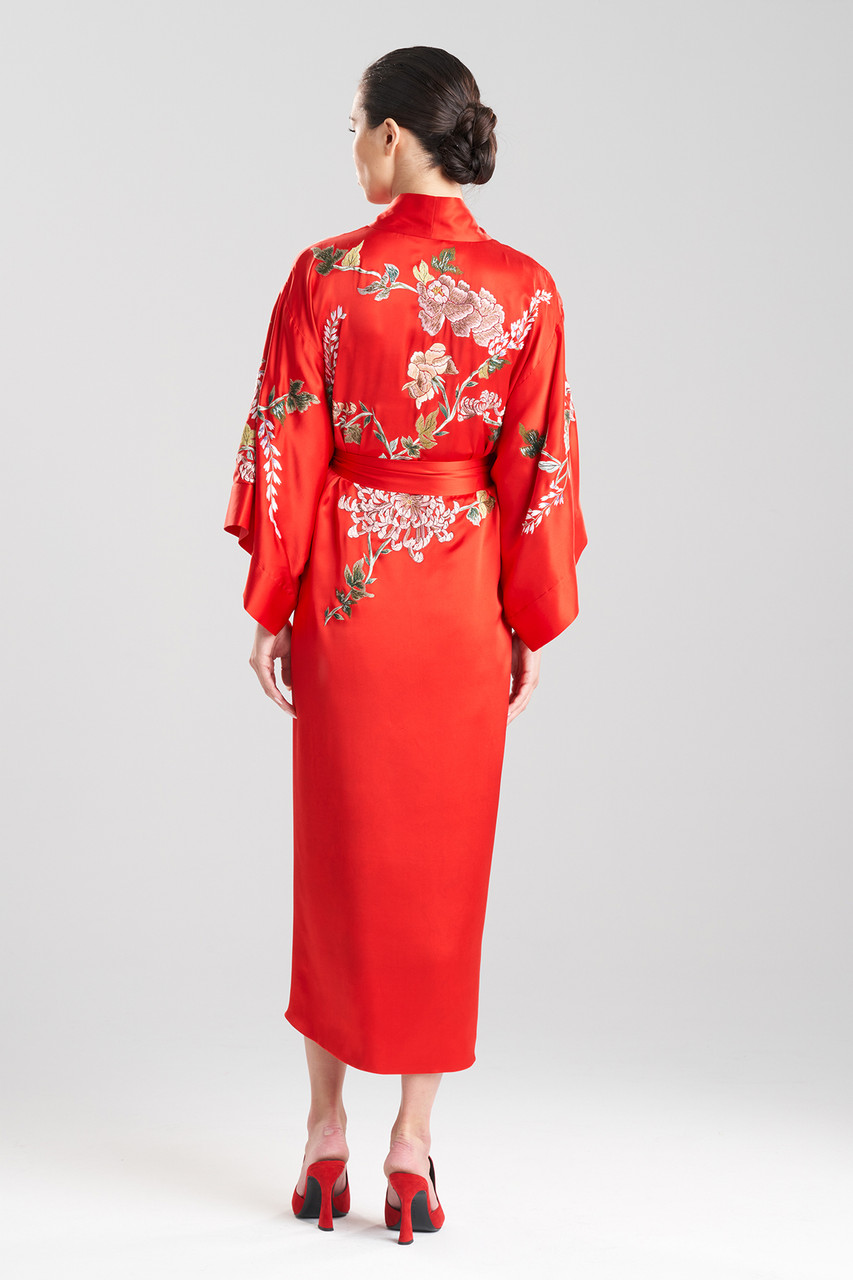 Buy Couture Kairaku Garden Embroidered Long Silk Robe Online