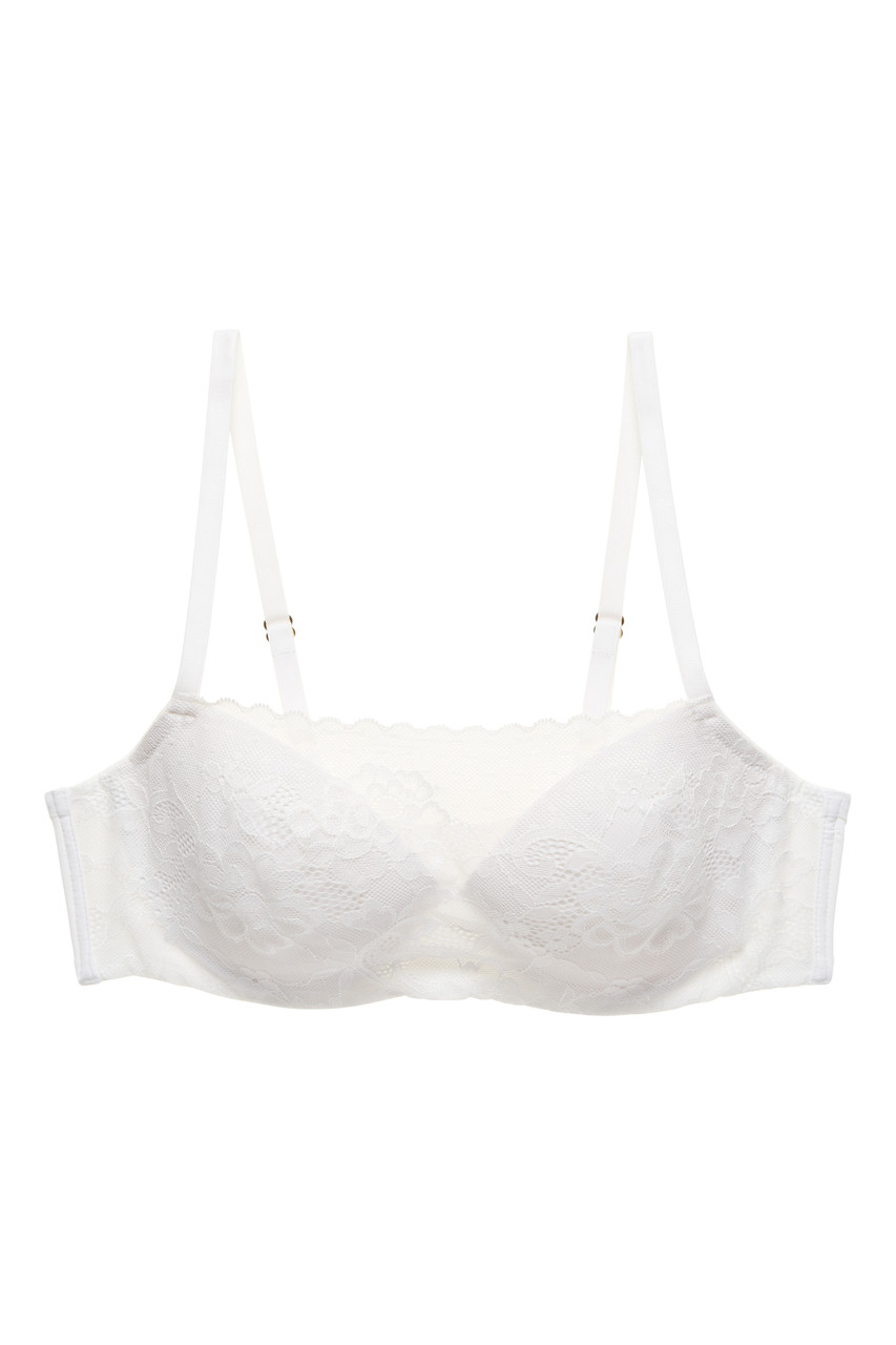 No boundaries NOBO seamless cami bra white strapless S long line pads (M90)