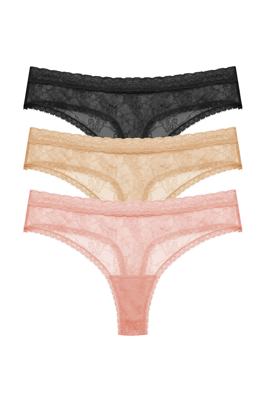 Bliss Allure One-Size Lace Thong 3-Pack