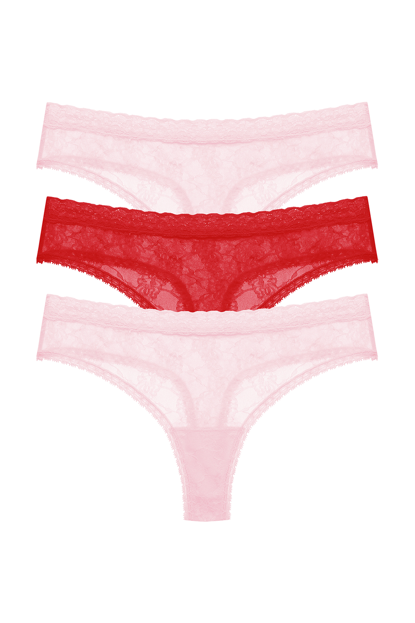 3 pack Women's Ultrasoft Lace Thong Panties