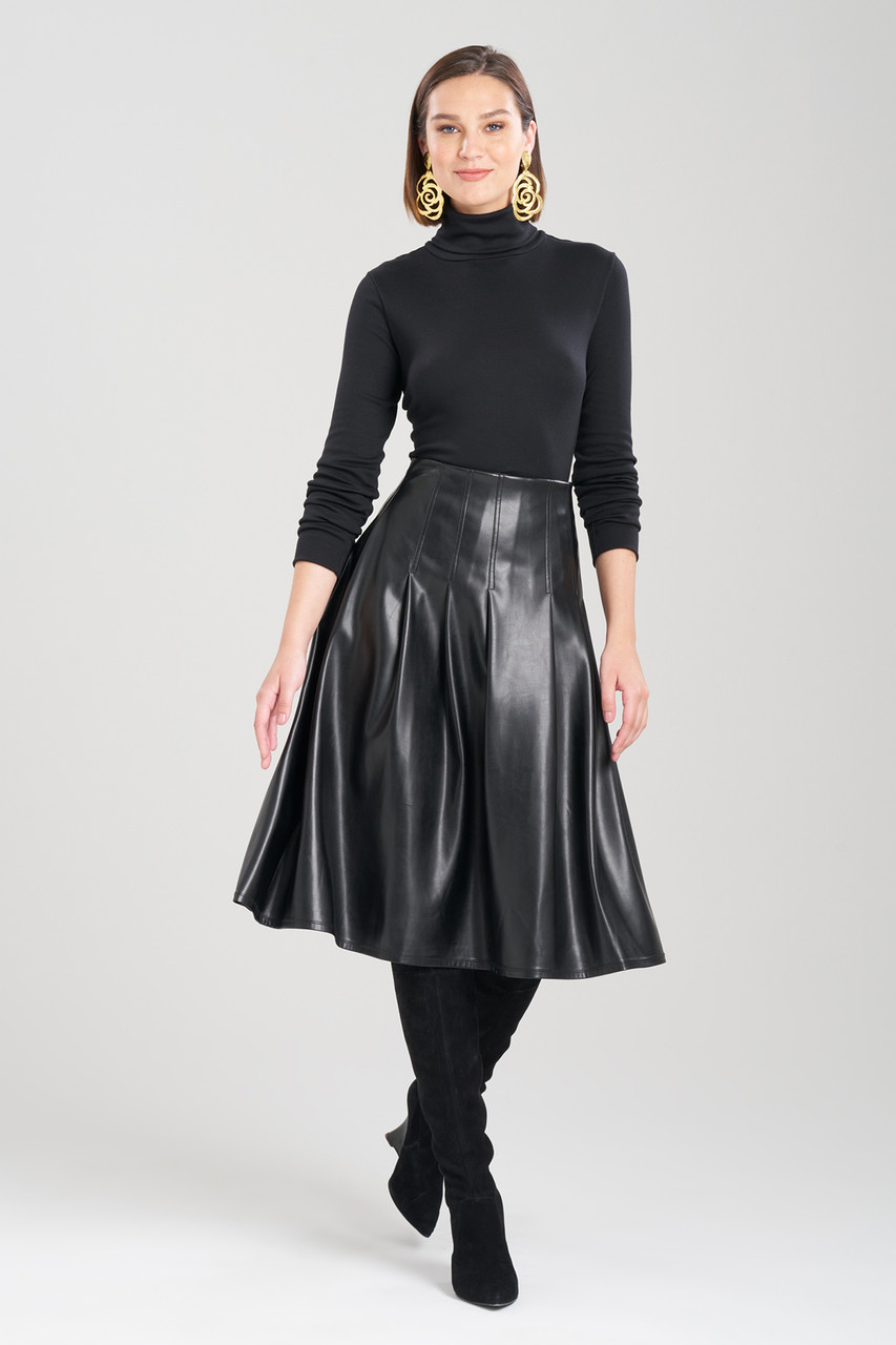 Buy Vegan Luxe Lambskin A-line Pleated Skirt and Natori Fall 2023