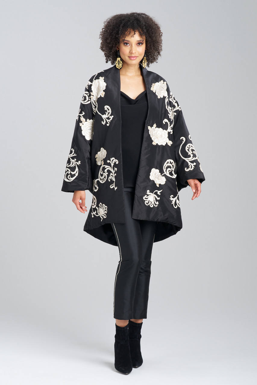 Couture Silk Taffeta Embroidered Coat