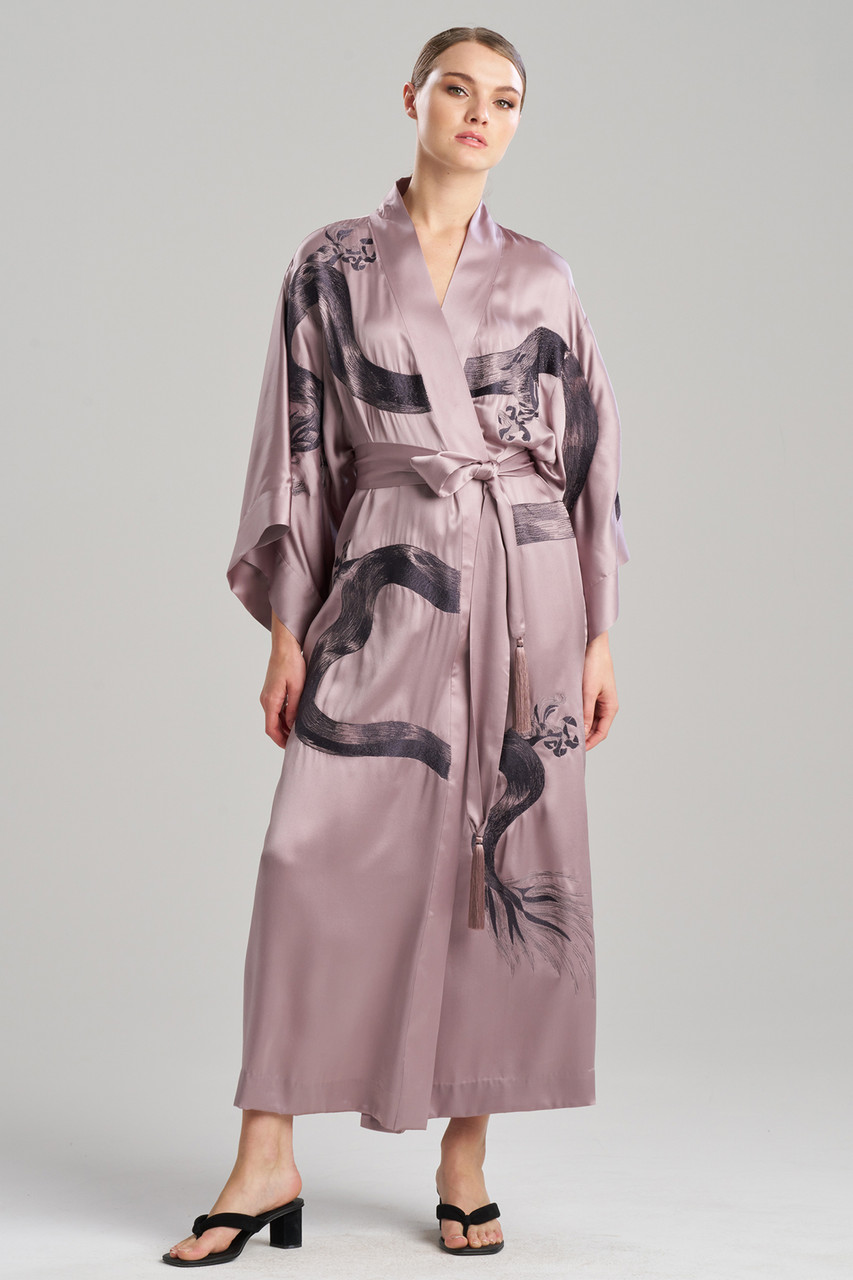 Couture Ink Dragon Embroidered Silk Robe