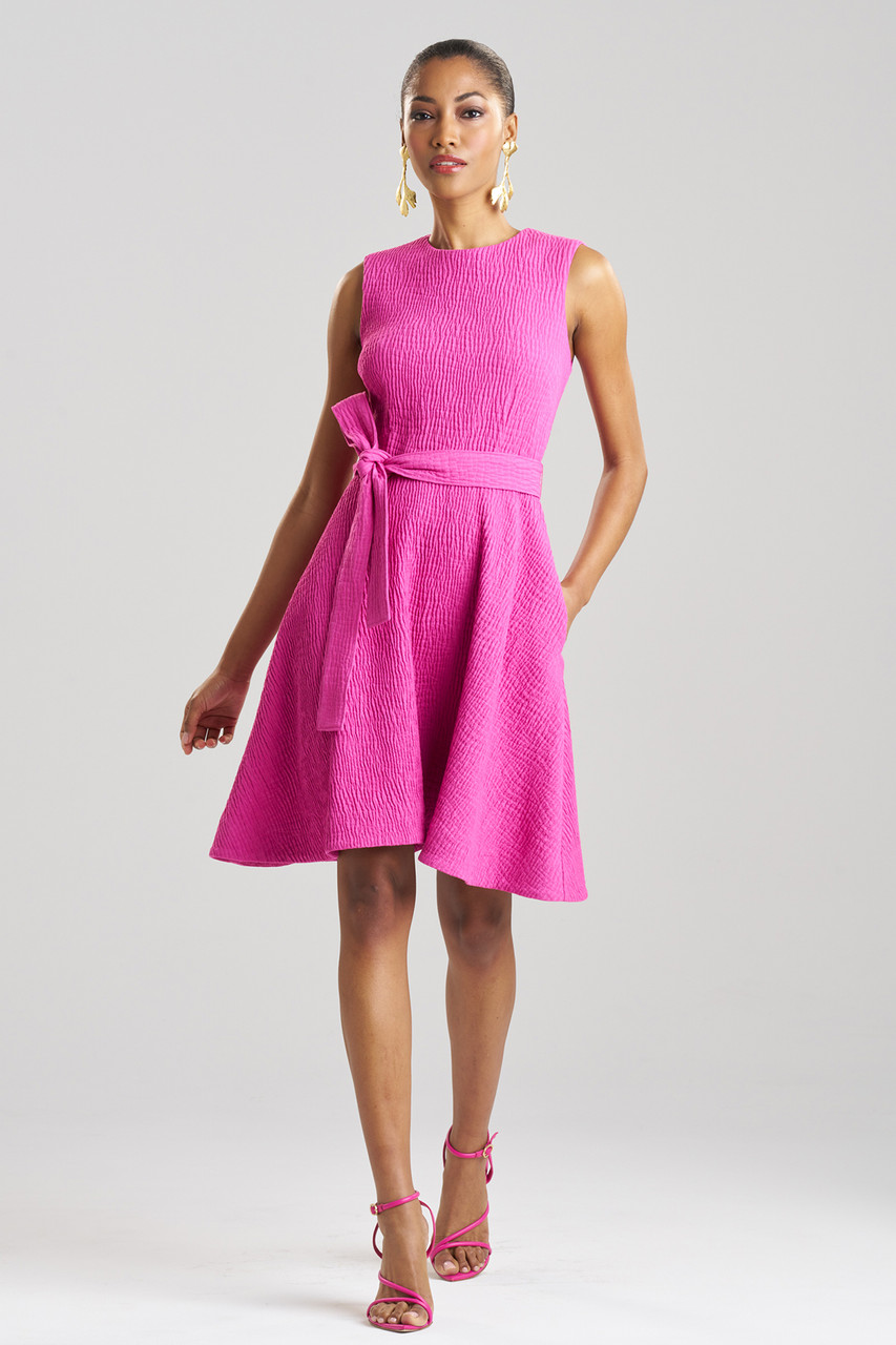 Textured Cotton Jacquard Sleeveless Dress