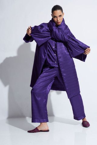 Infinity Jacquard Short Puffer Robe - Natori