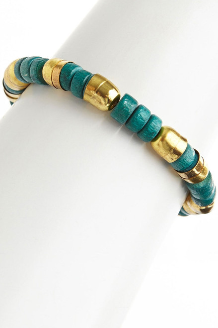 Turquoise With Gold Bracelet