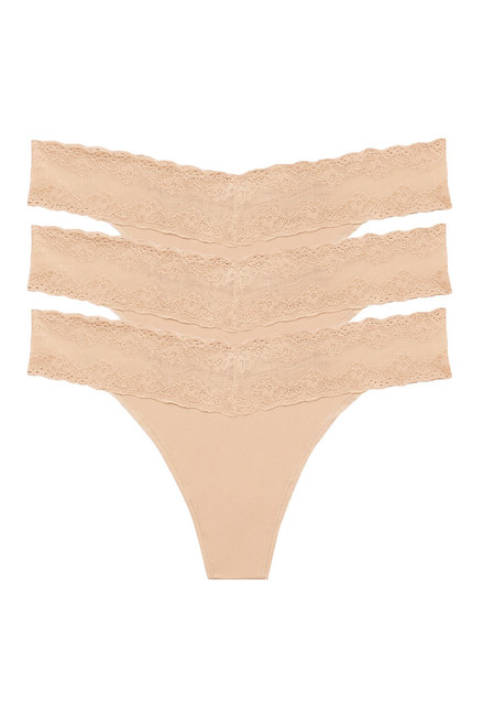 Natori Bliss Perfection One-Size V-Kini 3 Pack - Cafe