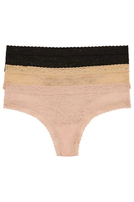 Natori Bliss Perfection O/S Thong 3 Pack - Cafe