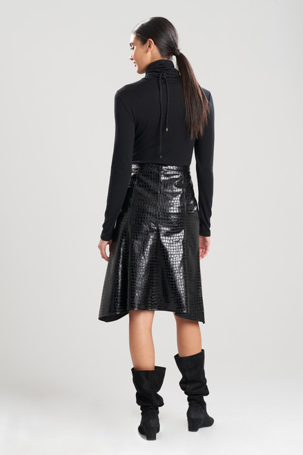 Croc Vegan Leather Trumpet Skirt - Natori