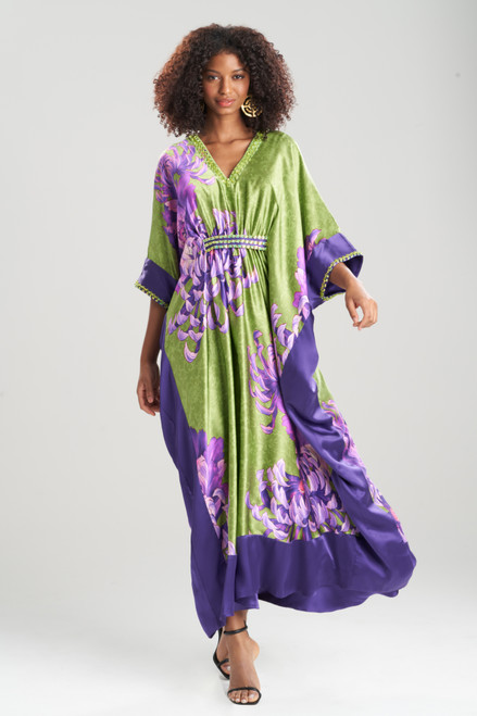 Buy Sumida Charmeuse Embellished Silk Caftan Online | Natori