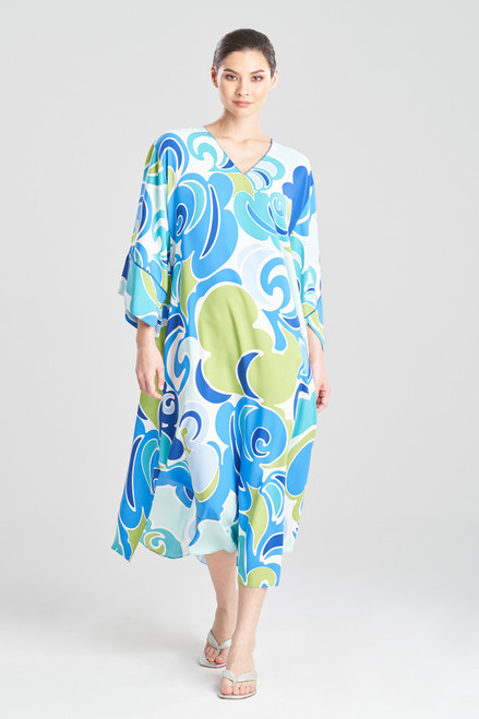 Teal Charmeuse Kaftan