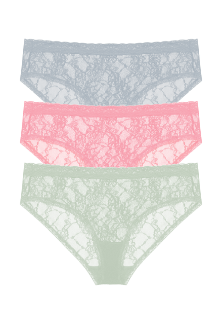 Natori Bliss French Cut 3-Pack (Poinsettia/Brightight Blush/Pink Suede) Women's  Underwear - ShopStyle Panties