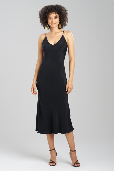 Women's Crepe Midi Slip Dress - A New Day™ Black/white Heart 1x