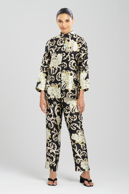 Josie Natori Kurokawa Floral Jacquard Satin Pajama Set - Bergdorf