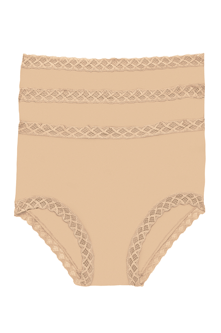 Natori Bliss Girl Brief 3 Pack - Cafe