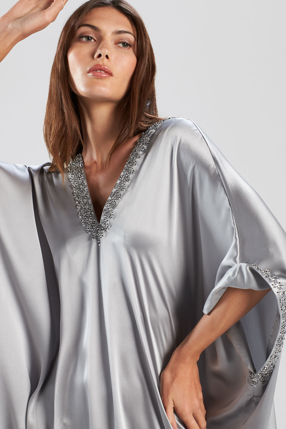 Embellished cotton kaftan